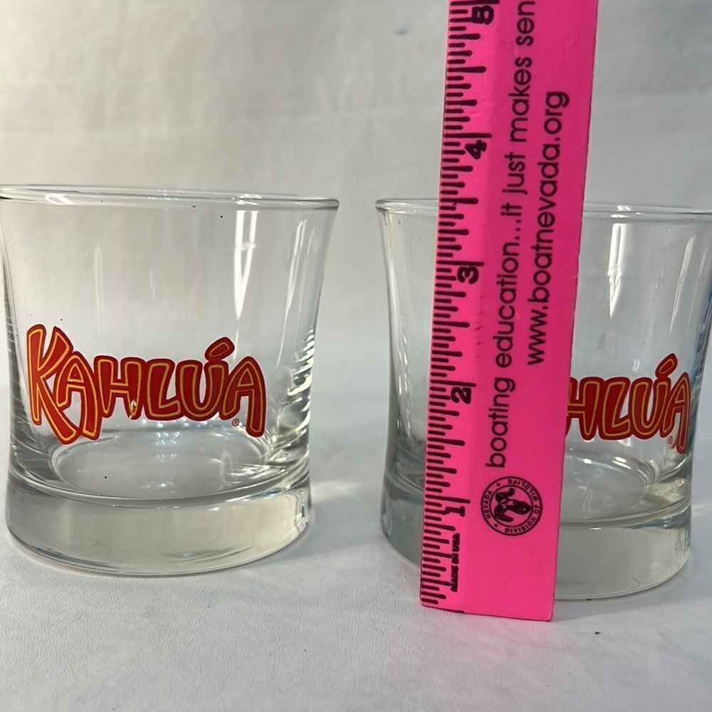 Kahlua Rocks Glasses 10 Oz Each 3 1/2 In Tall 3 1/2 In Round Set 2 Bar Cocktail - Picture 5 of 6